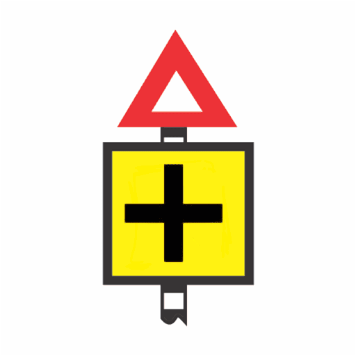 Warning of cross road ahead