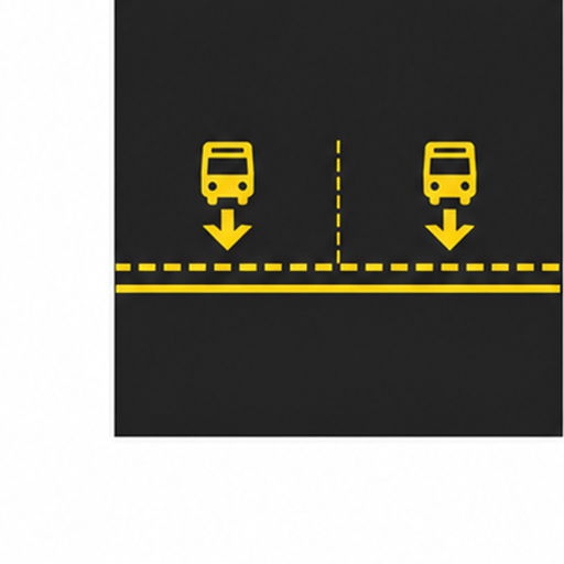 RM9 — Exclusive lane line marking