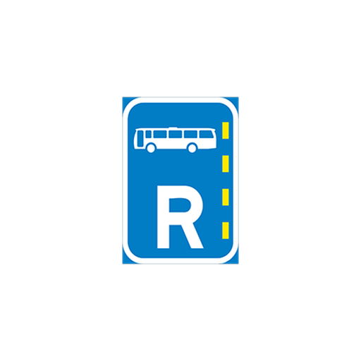 Portion of the public road is a bus lane and is reserved for buses only.