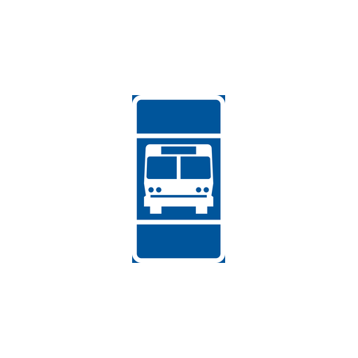 Portion of the public road is reserved as a bus stop for buses of the organisation indicated only.