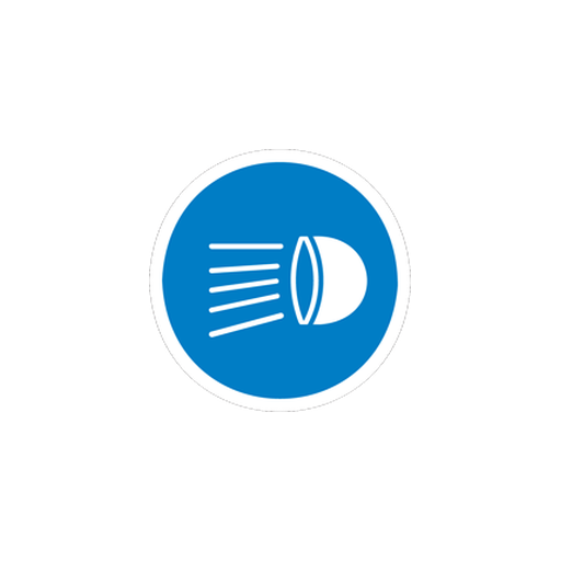 Switch on vehicle headlamps to emit a dipped beam.