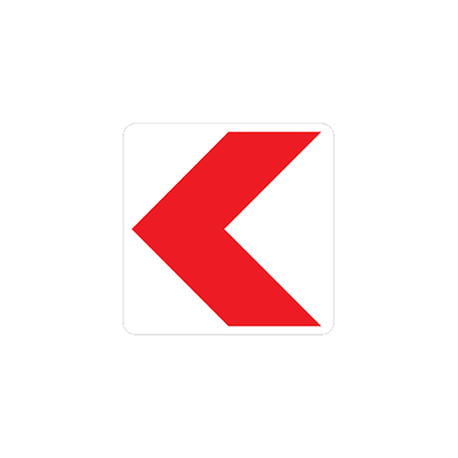 W406 — Sharp curve chevron (Single, Left)