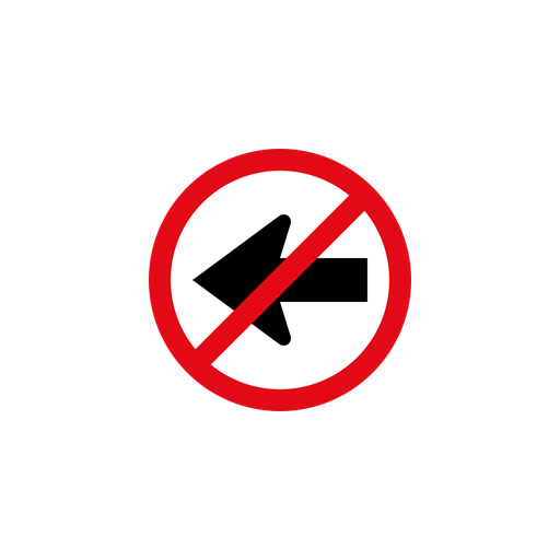 Turning to the left is prohibited.