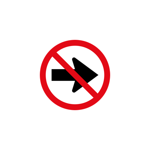 Turning to the right is prohibited.