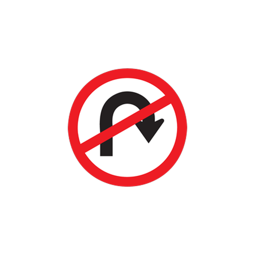 Turning the vehicle to face in the opposite direction is prohibited.