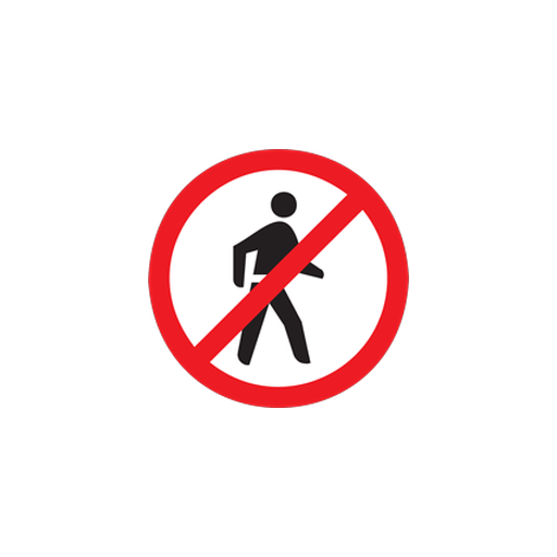 Pedestrians are prohibited beyond such sign.