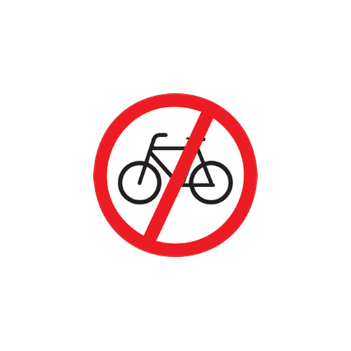 Pedal cyclists are prohibited beyond such sign.