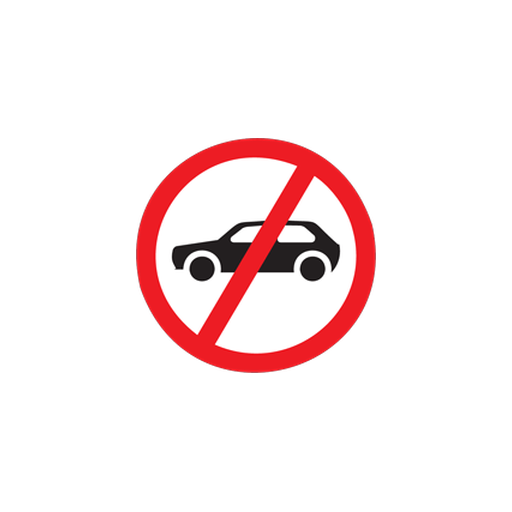 Motor cars are prohibited beyond such sign.