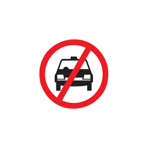 Taxis are prohibited beyond such sign.