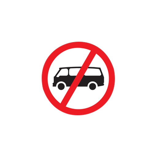 Minibuses are prohibited beyond such sign.