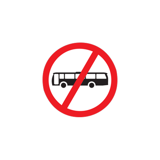 Buses are prohibited beyond such sign.
