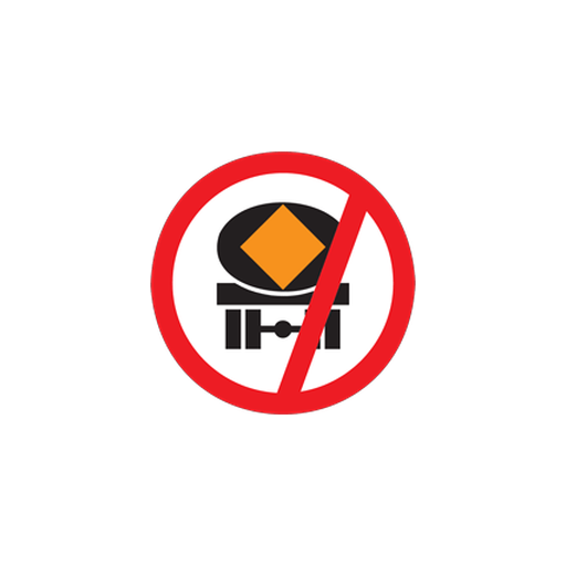 Vehicles conveying dangerous goods are prohibited beyond such sign.