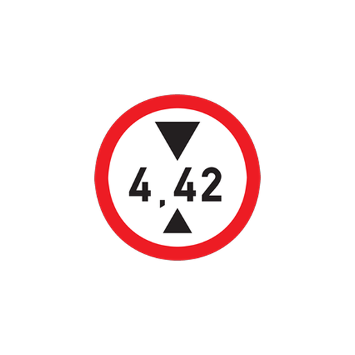 Vehicles having overall height which is more than the clearance height indicated in metres are prohibited.