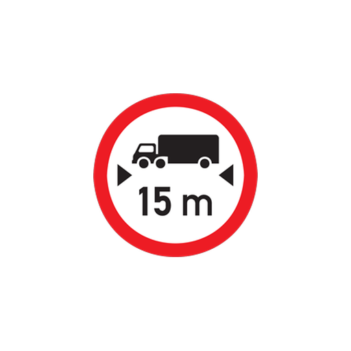 Vehicles having overall length in excess of the length indicated in metres are prohibited.