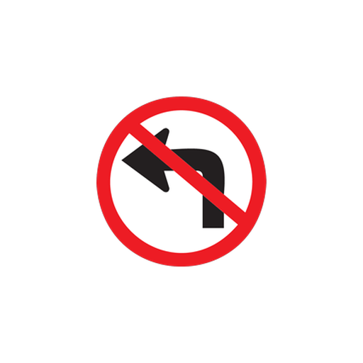 Turning to the left is prohibited at the junction or entrance ahead.