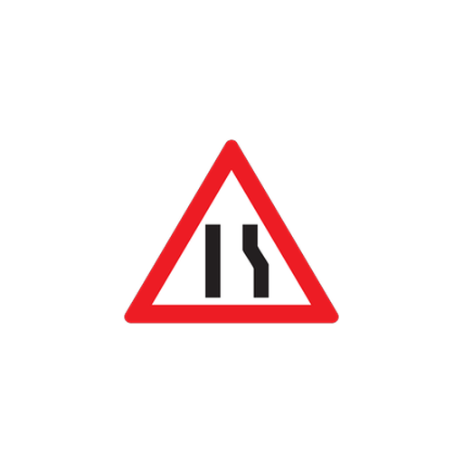 W329 — Road narrows from right side only