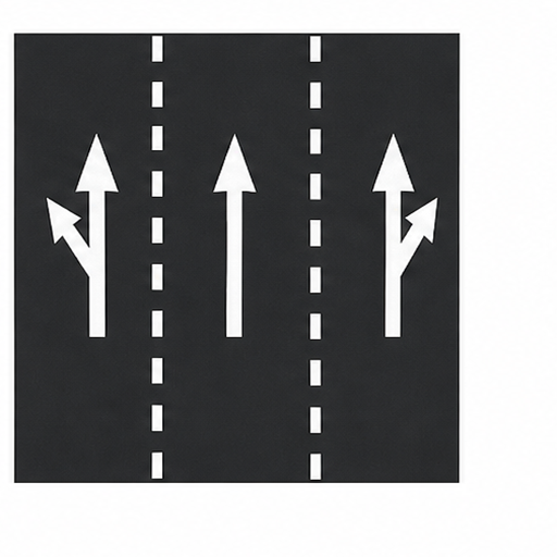 WM11 — End of exclusive use lane arrows marking
