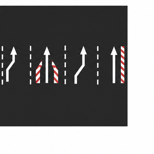 WM6 — Lane reduction arrow marking